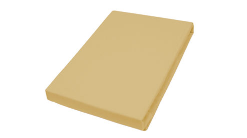 Spannbettlaken H. g. hahn haustextilien® aus Stoff in Gelb PRIMERA  Spannbettlaken senffarbener Baumwolljersey - ca. 190 x 200 cm