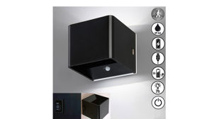 Wandleuchte Fh lighting aus Metall in Schwarz FH LIGHTING Akku Leuchten Serie Magnetic sandschwarzes Metall - ca. 11 x 8 cm