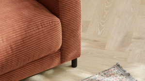 Bigsofa Roomio® aus Stoff in Orange Roomio® No. 4103 - Bigsofa rostfarbener Cord & Metallfüße 1116 MFSM - Länge ca.  274 cm