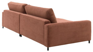 Zweisitzer Roomio® aus Stoff in Orange Roomio® No. 4103 - Zweisitzer rostfarbener Cord & Metallfüße 1116 MFSM - Länge ca.  194 cm