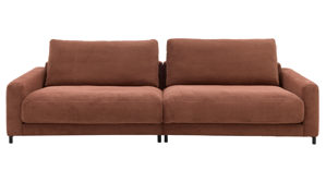 Zweisitzer Roomio® aus Stoff in Orange Roomio® No. 4103 - Zweisitzer rostfarbener Cord & Metallfüße 1116 MFSM - Länge ca.  194 cm