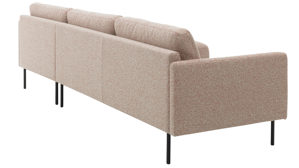 Ecksofa Roomio® aus Stoff in Rosa Roomio® No. 4104 - Ecksofa rostfarben melierter Bezug Donna & Metallfüße 1116 MFSM - Stellfläche ca.  279 x 154 cm