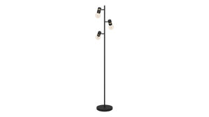 Stehleuchte Roomio® aus Karton / Papier / Pappe in Schwarz Roomio® Stehlampe No. 9809 schwarzes Metall - Höhe ca. 160  cm