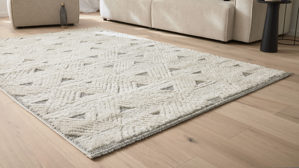 Webteppich Roomio® aus Kunstfaser in Weiß Roomio® Teppich No. 8308 creme-grau gemustert - ca. 200 x 290 cm