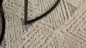 Webteppich Roomio® aus Kunstfaser in Weiß Roomio® Teppich No. 8308 creme-grau gemustert - ca. 133 x 190 cm