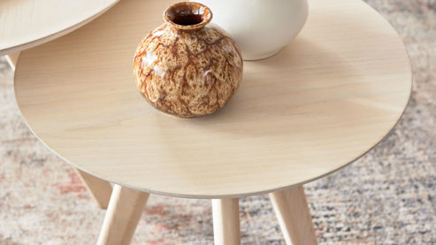 3-Satz-Tisch Roomio® aus Holz in Holzfarben Hell Roomio No. 2000 - Couchtisch-Set weiß gewaschene Esche - dreiteilig