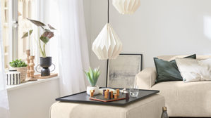 Pendelleuchte Roomio® aus Karton / Papier / Pappe in Weiß Roomio® Lampen No. 9808 - Hängelampe weißes Papier - Durchmesser ca. 45 cm