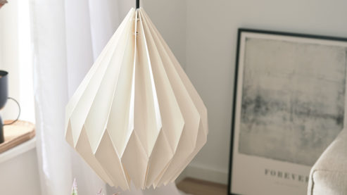 Pendelleuchte Roomio® aus Karton / Papier / Pappe in Weiß Roomio® Lampen No. 9808 - Hängelampe weißes Papier - Durchmesser ca. 45 cm