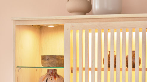 Sideboard Roomio® aus Holz in Holzfarben Roomio No. 2000 - Sideboard für Wohn- und Esszimmer weiß gewaschene Esche - zwei Türen, vier Schubladen, Länge ca. 180 cm