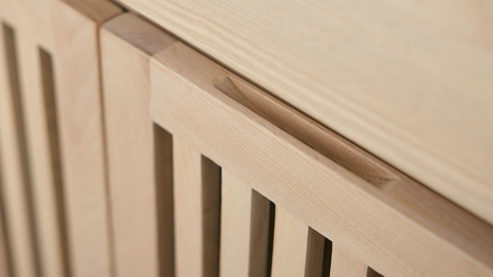 Sideboard Roomio® aus Holz in Holzfarben Roomio No. 2000 - Sideboard für Wohn- und Esszimmer weiß gewaschene Esche - zwei Türen, vier Schubladen, Länge ca. 180 cm