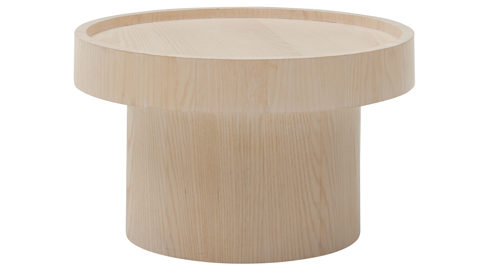 Couchtisch Roomio® aus Holz in Holzfarben Hell Roomio No. 2000 - Couchtisch weiß gewaschene Esche - Durchmesser ca.  72 cm