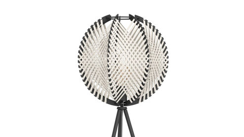 Stehleuchte Eglo aus Holz Metall Textil in Weiß EGLO Stehleuchte Waverton Weiß & Schwarz - Höhe ca. 143 cm