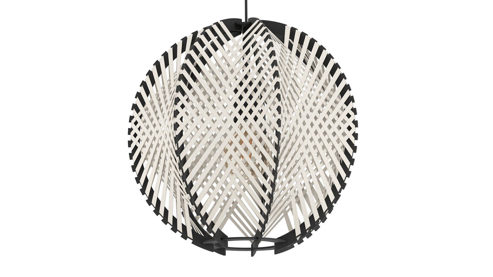 Pendelleuchte Eglo aus Holz Textil in Weiß EGLO Hängeleuchte Waverton Weiß & Schwarz - Durchmesser ca. 40 cm