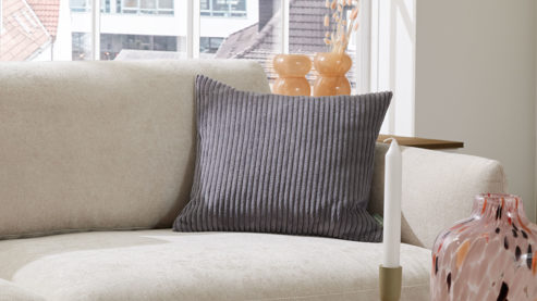 Kissenbezug /-hülle Roomio® aus Stoff in Grau Roomio® Kissenhülle No. 9403 aschegrauer Breitcord - ca. 40 x 60 cm