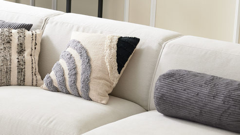 Kissenbezug /-hülle Roomio® aus Stoff in Schwarz Roomio® Kissenhülle No. 9408 Baumwollbezug mit graphischem Muster - ca. 45 x 45 cm