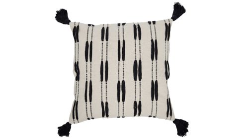 Kissenbezug /-hülle Roomio® aus Stoff in Schwarz Roomio® Kissenhülle No. 9409 beige & schwarze Baumwolle - ca. 45 x 45 cm