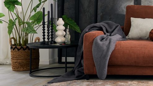 Couchtisch-Set Roomio® aus Holz in Schwarz Roomio No. 2001 - Couchtisch-Set schwarzes Mangoholz & schwarzes Metall - zweiteilig