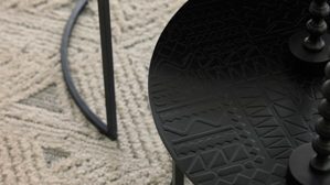 Couchtisch-Set Roomio® aus Holz in Schwarz Roomio No. 2001 - Couchtisch-Set schwarzes Mangoholz & schwarzes Metall - zweiteilig