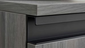 Waschbeckenunterschrank Interliving aus Holz in Grau Interliving Bad Serie 3702 - Waschtischunterschrank 7698 graue Cuneo Eiche - eine Schublade, Breite ca. 60 cm