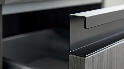 Waschbeckenunterschrank Interliving aus Holz in Grau Interliving Bad Serie 3702 - Waschtischunterschrank 7698 graue Cuneo Eiche - eine Schublade, Breite ca. 60 cm