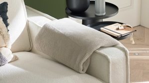 Wohndecke Roomio® aus Stoff in Beige Roomio® No. 9412 - Wohndecke beiges Mischgewebe - ca. 150 x 200 cm