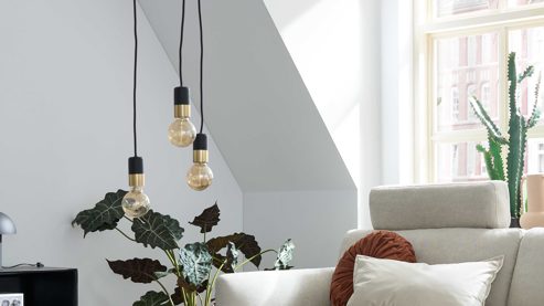 Pendelleuchte Roomio® aus Metall in Schwarz Roomio® Hängeleuchte No. 9801 schwarzes & messingfarbenes Metall - Durchmesser ca. 5 cm