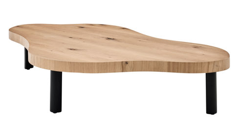 Couchtisch Roomio® aus Holz in Holzfarben Roomio Couchtisch No. 2002 Eiche & schwarzes Metall - ca. 135 x 82 cm