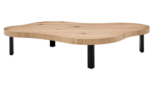 Couchtisch Roomio® aus Holz in Holzfarben Roomio Couchtisch No. 2002 Eiche & schwarzes Metall - ca. 135 x 82 cm