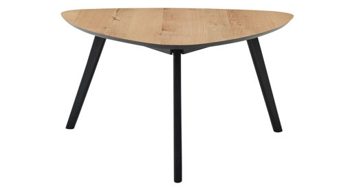 Couchtisch Roomio® aus Holz in Holzfarben Roomio No. 2002 - Couchtisch Eichefurnier & schwarzes Mangoholz - ca. 80 x 78 cm