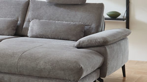 Einzelkissen modulmaster aus Stoff in Grau Modulmaster Serie MM-ZE1190 - Nierenkissen graues Flachgewebe  Cyber - ca. 70 x 25 cm