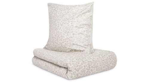 Bettwäsche-Set Ibena® aus Stoff in Beige IBENA® s.Oliver Leoparden Bettwäsche beige Mako-Satin – zweiteilig, ca. 155 x 220 cm