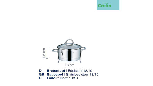 Bräter Kela | keck & lang aus Metall in Edelstahl Bräter Cailin Edelstahl & Klarglas - Durchmesser ca. 16 cm