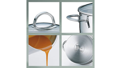 Fleischtopf Kela | keck & lang aus Metall in Edelstahl Fleischtopf Cailin Edelstahl & Klarglas - Durchmesser ca. 24 cm