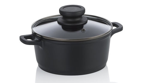 Fleischtopf Kela | keck & lang aus Metall in Schwarz Fleischtopf Atura Schwarz & Glas - Durchmesser ca. 16 cm