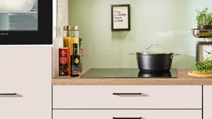 Einbauküche Pino aus Holz in Weiß pino Einbauküche inklusive Einbaugeräte Magnolienweiß - Länge ca. 270 cm