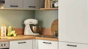 Einbauküche Pino aus Holz in Grau pino Einbauküche inklusive Einbaugeräte Lichtgrau & Achatgrau, Eiche Aviva - Stellfläche ca. 283 x 175 cm