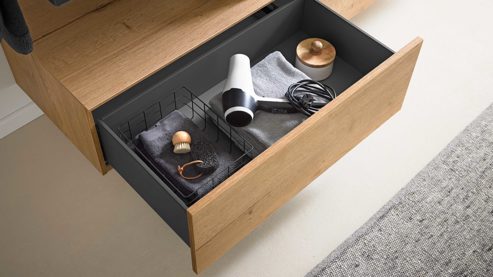 Unterschrank Interliving aus Holz in Holzfarben Interliving Bad Serie 7198 – Unterschrank-Set Eiche Sierra - zwei Schubladen, Länge ca. 160 cm