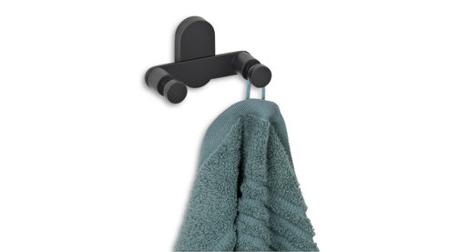 Haken Kela | keck & lang aus Metall in Schwarz kela Doppel-Wandhaken Alessio Schwarz - zwei Haken, ca. 10 x 6 cm