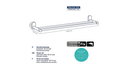 Handtuchhalter Kela | keck & lang aus Metall in Schwarz kela Handtuschalter Alessio Schwarz - Breite ca. 61 cm