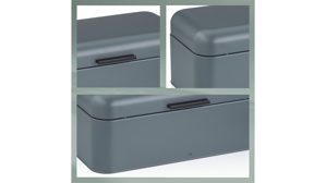 Brotkasten Kela | keck & lang aus Metall in Dunkelgrau kela Brotkasten Frisca dunkelgraues Metall  - ca.  43 x 18 cm