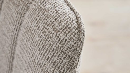 Polsterstuhl Interliving aus Stoff in Weiß Interliving Esszimmer Serie 5102 – Armlehnstuhl mit Drehfunktion Eiche bianco & leinenfarbener Jacquard Lodge L07