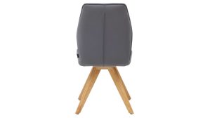 Polsterstuhl Interliving aus Stoff in Dunkelgrau Interliving Esszimmer Serie 5102 – Polsterstuhl U131 mit Drehfunktion graphitfarbene Mikrofaser Atlantis & Wildeiche