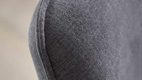 Polsterstuhl Interliving aus Stoff in Grau Interliving Esszimmer Serie 5102 – Polsterstuhl mit Drehfunktion kieselfarbener Webstoff Tirol & schwarzes Eisen