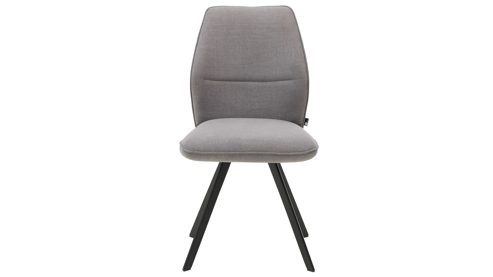 Polsterstuhl Interliving aus Stoff in Grau Interliving Esszimmer Serie 5102 – Polsterstuhl V321 kieselfarbener Webstoff Tirol 489 & schwarzes Eisen