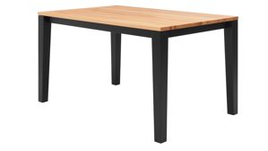 Auszugtisch Interliving aus Holz in Schwarz Interliving Esszimmer Serie 5102 – Auszugtisch V933 Kernbuche & Mattschwarz - ca. 140 - 240 x 90 cm