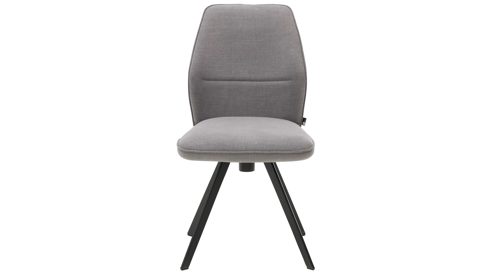 Polsterstuhl Interliving aus Stoff in Grau Interliving Esszimmer Serie 5102 – Polsterstuhl mit Drehfunktion kieselfarbener Webstoff Tirol & schwarzes Eisen