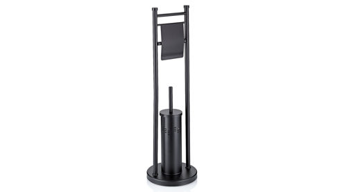 Toilettenbutler Kela | keck & lang aus Metall in Schwarz kela Toilettengarnitur Swing Schwarz – ca. 22 x 78 cm