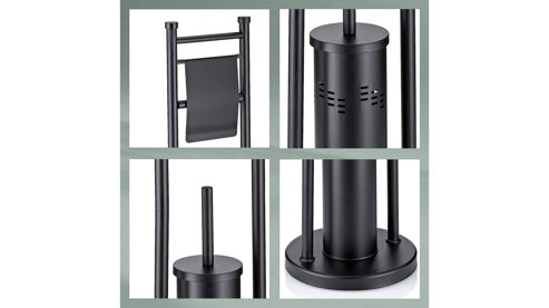 Toilettenbutler Kela | keck & lang aus Metall in Schwarz kela Toilettengarnitur Swing Schwarz – ca. 22 x 78 cm