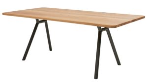 Esstisch Interliving aus Holz in Holzfarben Interliving Esszimmer Serie 5115 - Esstisch astige Eiche & anthrazitfarbenes Metall - ca. 160 x 90 cm