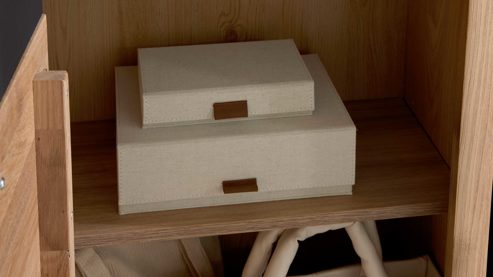 Garderobenschrank Interliving aus Holz in Holzfarben Interliving Garderoben Serie 6014 - Garderobenschrank Wildeiche & Granitfurnier - eine Tür, Höhe ca. 202 cm